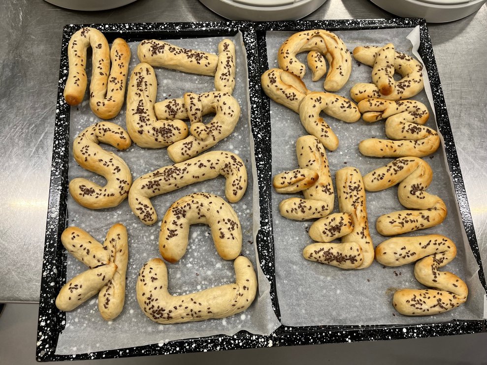 Brotteig-Buchstaben für die Kinder