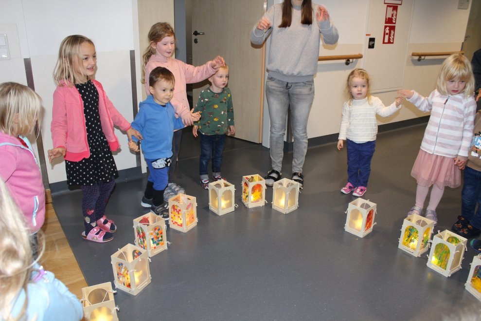 Die selbstgebastelten Laternen...