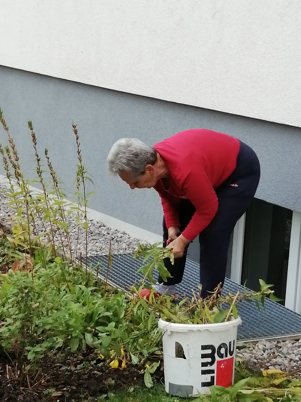 BewohnerInnen mit Blumen