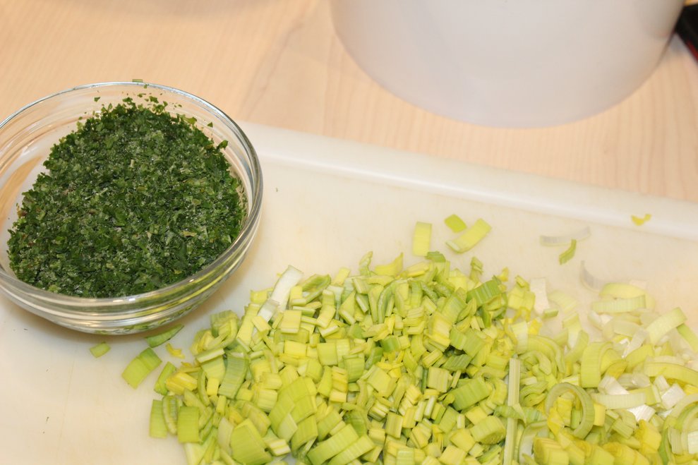 Mit vielen frischen Zutaten...