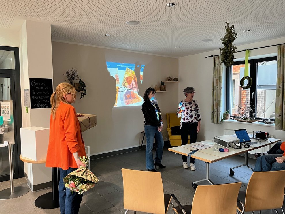 Nach einer spannenden Diashow über ihren Werdegang...